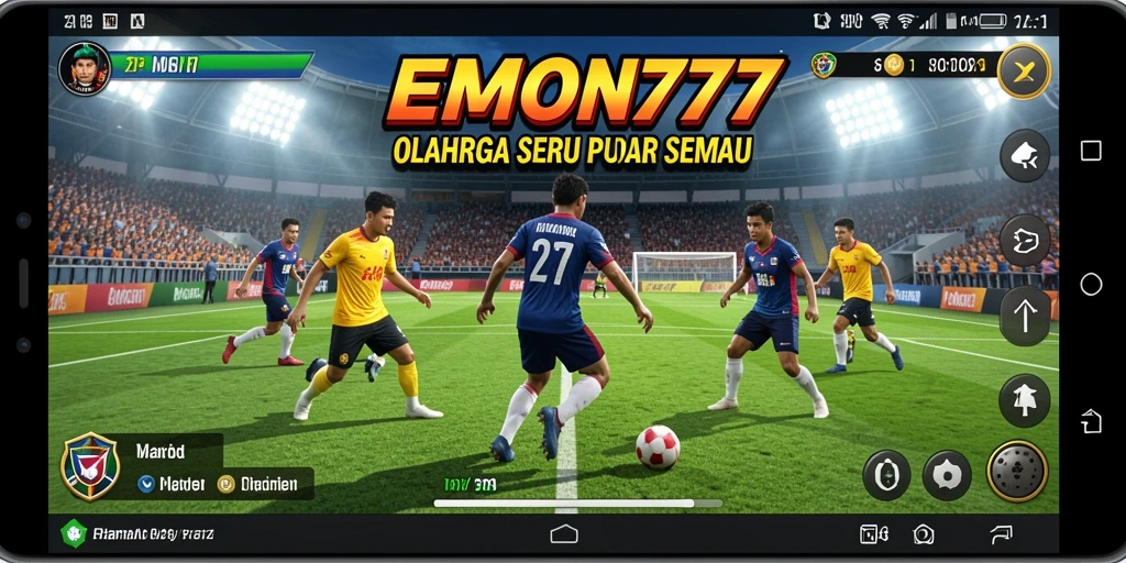 Tampilan gameplay <strong>EMON777</strong> yang menakjubkan dengan aksi olahraga yang mendebarkan.