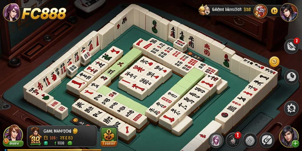 Screenshot FC888 menampilkan gameplay Mahjong yang menarik dan penuh warna.
