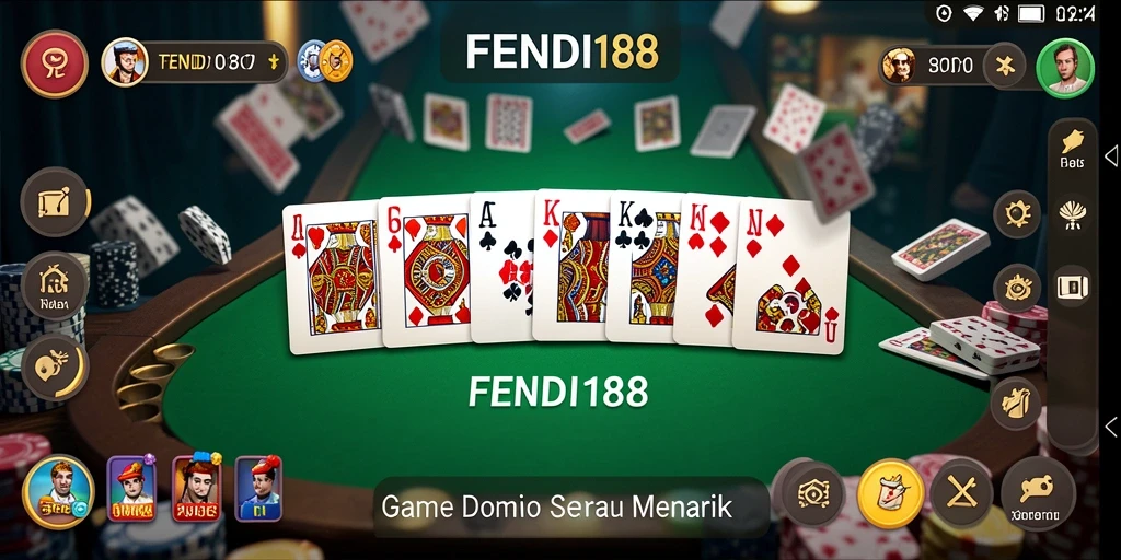 Tampilan gameplay domino FENDI188 yang seru dan interaktif.