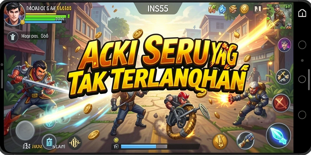 Screenshot menunjukkan aksi mendebarkan dalam INS55 dengan grafis luar biasa.