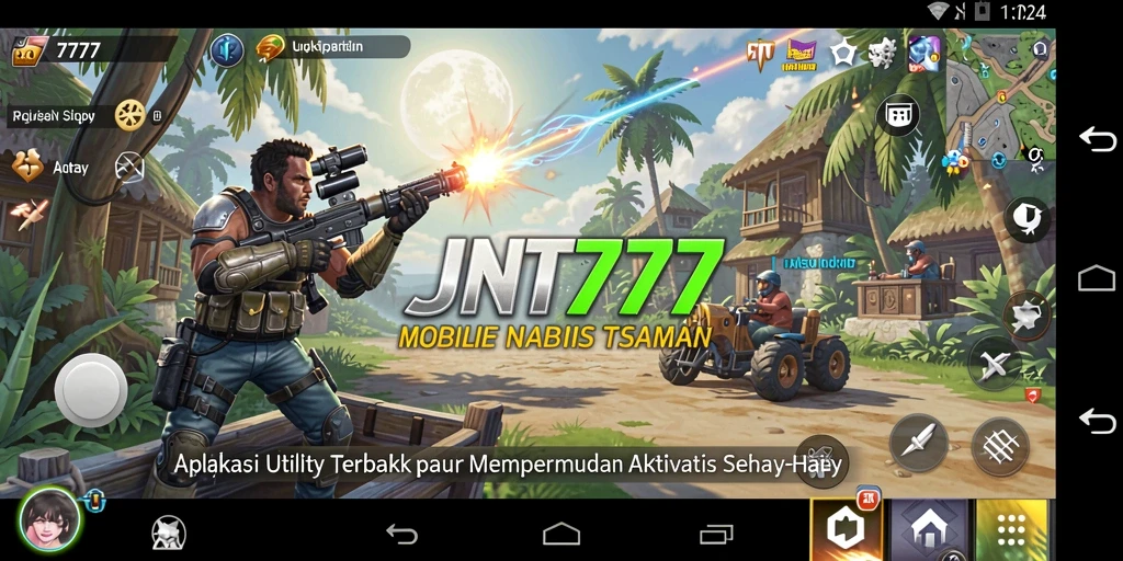 Tampilan aplikasi JNT777 dengan berbagai fitur Utility.