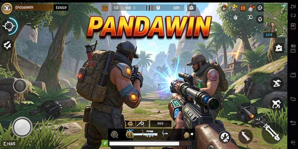 Tampilan gameplay seru dalam PANDAWIN dengan aksi menembak yang mendebarkan.
