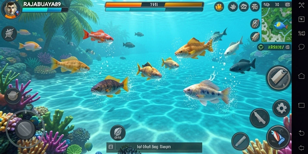 Gameplay seru menangkap ikan di RAJABUAYA89.