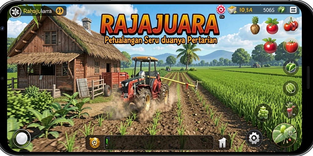 Tampilan menarik dalam gameplay bertani di RAJAJUARA.