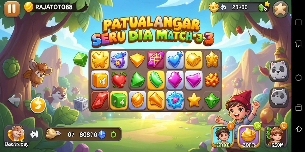 Screenshot gameplay RAJATOTO88 yang penuh warna dan menyenangkan.