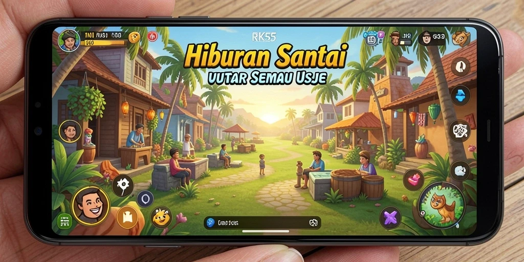 Tampilan gameplay seru dan penuh warna di RK55.