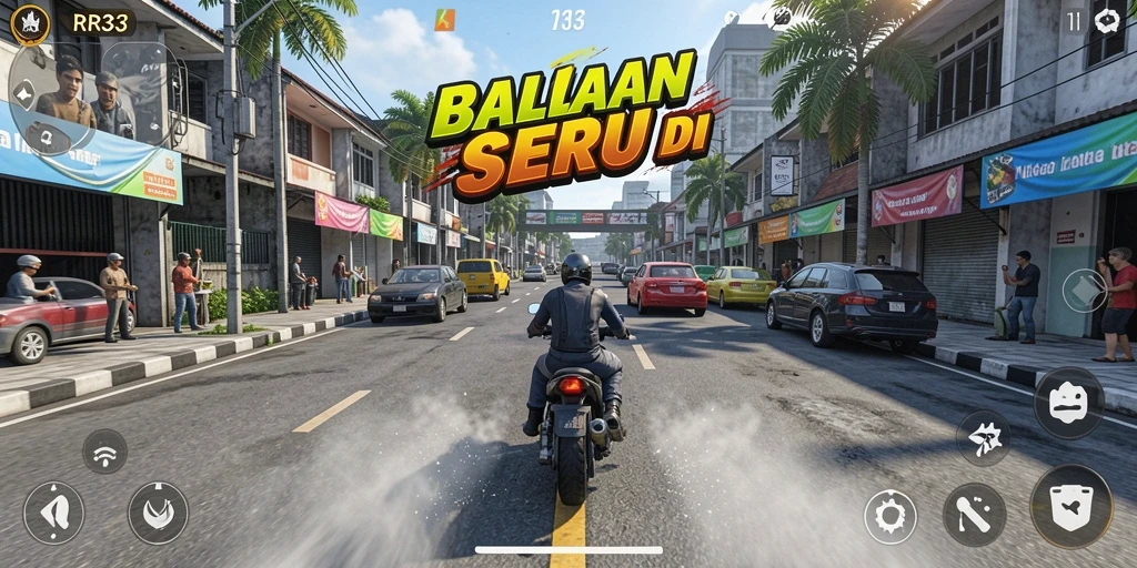 Screenshot gameplay seru balapan di RR33.